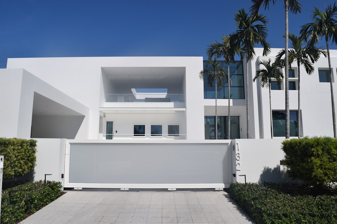 Modern luxury residence with landscaped exterior
